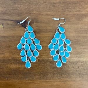 Blue Tear drop earrings